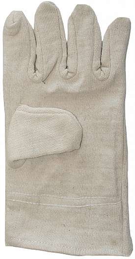 Baumwoll-5-Finger-Handschuhe rohweiß