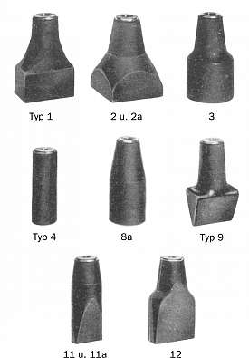 Vollgummi-u. Kunststoff-Stampffüße für Druckluft-Stampfer